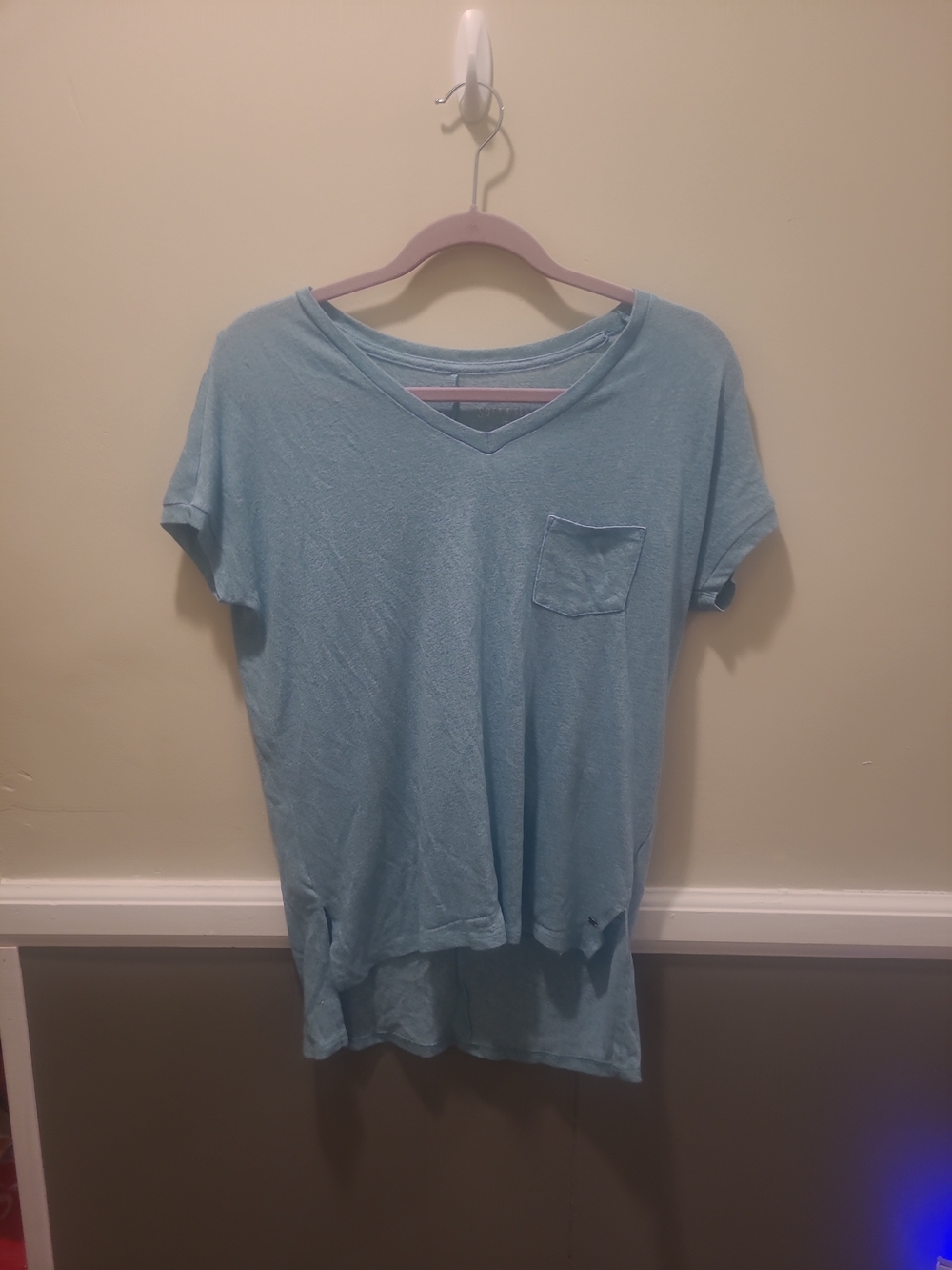 American Eagle Soft And Sexy Short Sleeve Vneck Tshirt XS Teal Blue Stretch